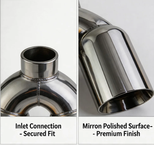 AsiaLink Embouts d'échappement universels en acier inoxydable, poli miroir, type H, pour silencieux et tuyaux d'échappement, décoration extérieure pour modification automobile - Product Image 4