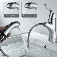 Spot vente en gros nouveau ménage rétractable robinet d'eau chaude et froide robinet d'évier de salle de bain en laiton