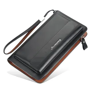 Baellerry Fashion Tide Men's Handbag Zipper Long Business Casual Multi-function Card Slot Phone Bag Hand Made Leather Wallet
