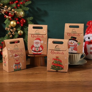 Noel Şeker Hediye Kutusu Yaratıcı Karikatür Noel Baba Kardan Adam Ren Geyiği Noel Ağacı Dikdörtgen Kraft Kağıt SYC Marka - Product Image 1