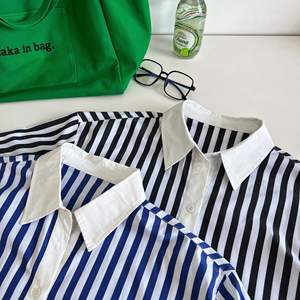 2023 autunno autunno OEM produttore Fashion Office elegante cotone Plus Size camicia coreana camicetta da donna <span class=keywords><strong>blu</strong></span> <span class=keywords><strong>e</strong></span> <span class=keywords><strong>bianca</strong></span> pura - Product Image 6