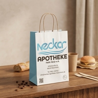 Sacs en papier kraft de qualité alimentaire avec logo personnalisé, sacs en papier recyclables pour la livraison de nourriture pour boulangerie, restaurant, café, emballage à emporter