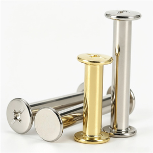 Custom Chicago <b>Screws</b> M4 M5 M6 Slotted <b>Binding</b> Posts Stainless Steel Aluminum Brass Book <b>Binding</b> Post <b>Screw</b> - Product Image 1