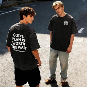 Premium Distressed Acid Wash T Shirt Custom Logo Heavyweight 250gsm 100% Cotton Oversized Vintage Streetwear Brand Top - Product Image 3