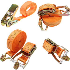 Sangles d'arrimage à cliquet robustes et personnalisables 5T avec crochets en J pour le contrôle de la cargaison et l'arrimage de palettes - Product Image 1