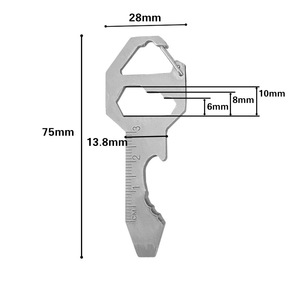 Ensemble d'outils multifonctionnels en acier inoxydable 14-en-1, porte-clés de survie, clé à molette, tournevis, kit de bricolage - Product Image 2
