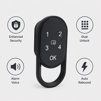 Serrure de casier RFID à mot de passe avec rebond automatique, alerte vocale et interface d'alimentation d'urgence pour armoire, tiroir et casier