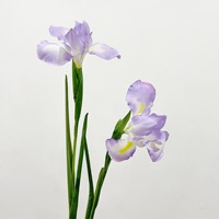Bunga Iris Buatan Batang Tunggal Alice, Ornamen Dekoratif Ruang Tamu, Buket Ungu untuk Dekorasi Dalam dan Luar Ruangan
