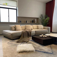 Luxuriöses Nubuk-Sofa-Set in Übergröße mit Federkissen, Moderne Wohnzimmer-Sofas, Sektionalsofa für Villa, Zuhause, Apartment und Hotel