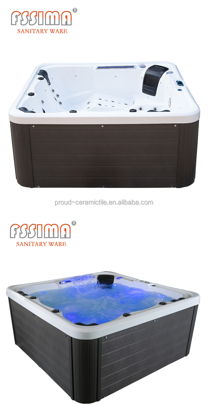 Hot Tub Massage Bathtub 5 Person Outdoor Fiberglass Garden Spa 201 SS Bracket