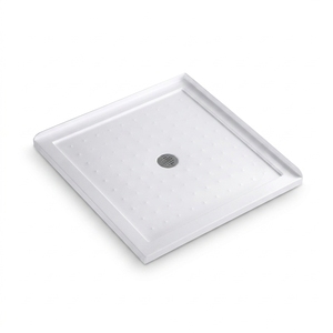 Base de Ducha Acrílica de Perfil Bajo, Ultra Delgada, Rectangular, Superficie Antideslizante, Desagüe en Esquina, Plato de Ducha para Baños con Acceso Directo - Product Image 1