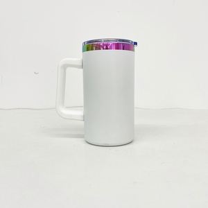 20 Pack Custom logo <b>Mirror</b> rainbow Plated 20oz Coffee Beer Mugs with Removable <b>Plastic</b> Handle for Laser Engraving - Product Image 3
