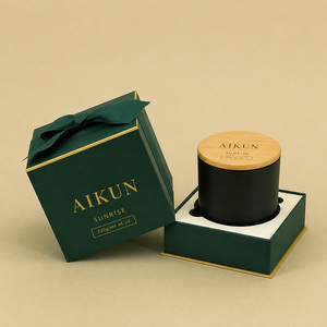 Bougie parfumée de qualité supérieure AIKUN, fabriquée en cire de soja, brûle proprement, dans un bocal en verre, pour la décoration intérieure. - Product Image 2