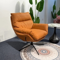 Fauteuil pivotant de loisirs Lawrence Nordic en tissu confortable, fauteuil d'appoint individuel, fauteuil rotatif pour salon et chambre à coucher