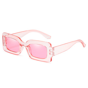 Lunettes de soleil carrées couleur bonbon, design rétro, protection UV, monture en plastique, unisexe, mode tendance - Product Image 1