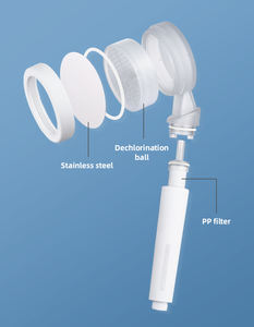 Bagno caldo acqua ad alta pressione trasparente opaco soffione doccia filtro ionico vitamina C soffione doccia Spa con pietra minerale - Product Image 5
