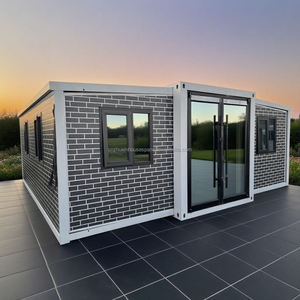 Maison conteneur contemporaine mobile avec extension à double aile, adaptée aux animaux de compagnie, pour fermier ou gardien - Product Image 1