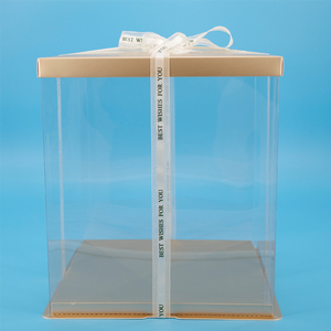 Boîte à gâteau en plastique transparent PET jetable de qualité alimentaire Offre Spéciale 10 pouces pour gâteau à 3 étages caja de <span class=keywords><strong>pastel</strong></span> desechable - Product Image 1