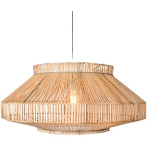 Lampe suspendue ronde en rotin moderne, ampoule LED E27, commande par interrupteur, luminaire pour salon, chambre à coucher, hall d'hôtel - Product Image 5