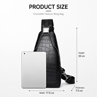 Sac à bandoulière en cuir véritable pour homme, tendance, été, décontracté, pour affaires, avec port USB, motif crocodile, grande capacité