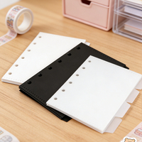 Séparateurs d'index A5 en PP, séparateurs d'index noir et blanc givré, séparateurs de classeur avec onglets, pages d'indexation, plaque pour classeur à 6 anneaux