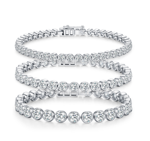 Exquisite S925 Sterling Silver Rhodium Plated Sparkling Moissanite Claw Setting Trendy Tennis Bracelet for Women Fine Jewelry - Product Image 1