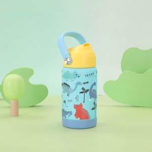 Botella de Agua Aislada para Niños de 12oz/18oz, Taza Antiderrames para Niños Pequeños con Pajitas y Tapas, Botella Aislada al Vacío de Acero Inoxidable para Niños - Product Image 2