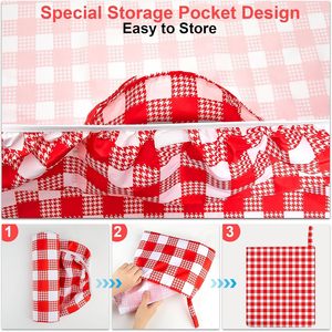 3PCS <b>Outdoor</b> Elastic Picnic <b>Table</b> and <b>Bench</b> Covers Fitted Waterproof Heavy Duty Tablecloth - Product Image 2