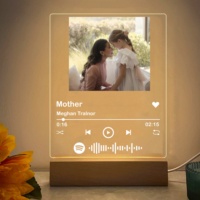 Plaque lumineuse LED personnalisée avec support, veilleuse musicale sur mesure, cadeau d'anniversaire ou de Saint-Valentin pour lui ou elle, chanson Spotify