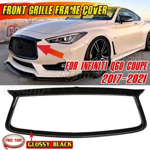 Q60汽车前保险杠格栅装饰覆盖框架英菲尼迪Q60 Coupe 2017-2021赛车格栅轮廓装饰罩