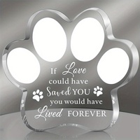 Adorno Conmemorativo Personalizado para Mascotas, con Forma de Corazón y Huellas de Patas Arcoíris, Decoración para Oficina y Hogar