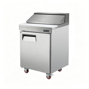 Table <span class=keywords><strong>de</strong></span> préparation réfrigérée commerciale, bar à salades et station à sandwichs à porte simple, refroidie par air, pour traiteur, café et cuisine - Product Image 3
