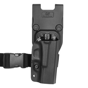 <span class=keywords><strong>Gun</strong></span>&Flower Tactical Gear Kydex & Polymer Zwarte Comfortabele Standaard Maat Beenholster met Optie voor Aangepast Logo voor Buitengebruik - Product Image 1