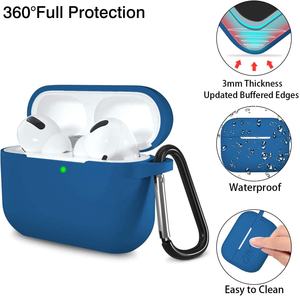 Funda Protectora de Silicona Suave con Logotipo Personalizado, Funda a Prueba de Golpes con Mosquetón para <span class=keywords><strong>Apple</strong></span> <span class=keywords><strong>Airpods</strong></span> Pro 3.ª Generación 2025 Pro 2 - Product Image 4