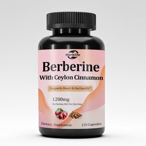 Cápsulas de Berberina HCl de Marca Privada OEM ODM 1200mg con Canela de Ceilán, Suplemento Dietético Herbal Vegano para la Salud Intestinal y Cardíaca - Product Image 1