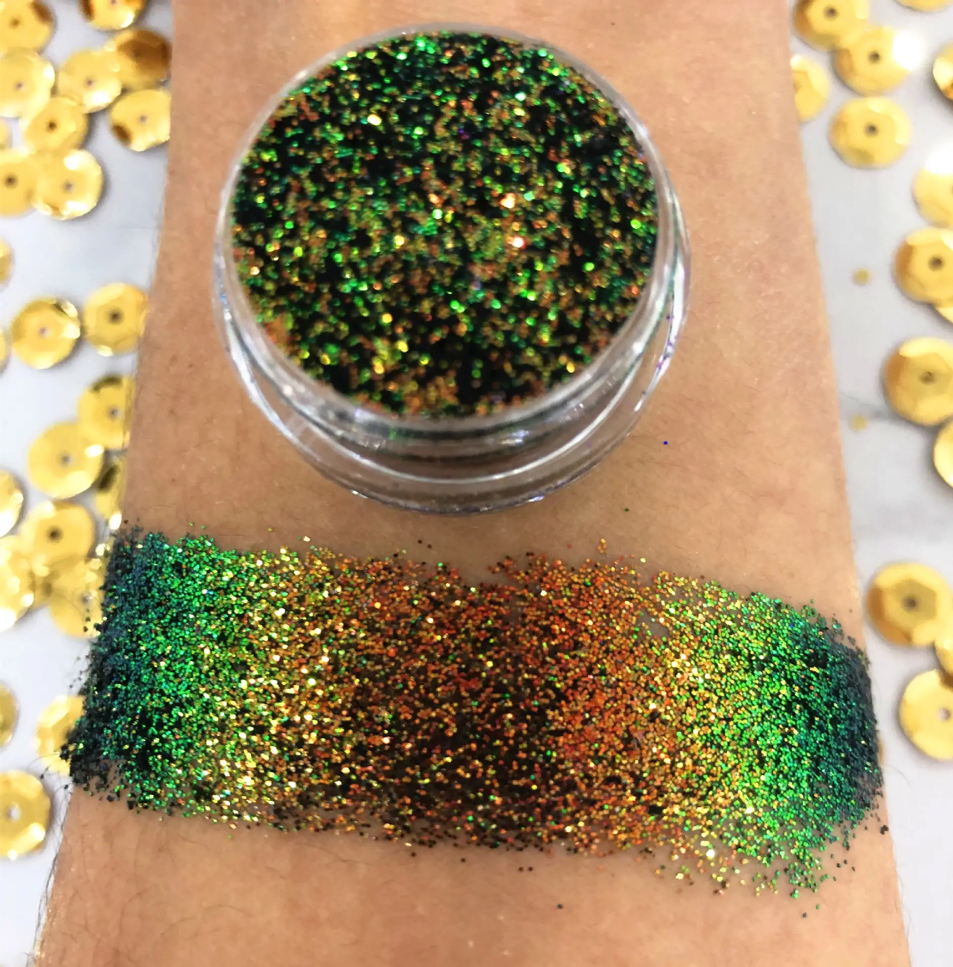 Kleurrijke Glitter Pressed Eyeshadow Palette Custom Logo Enkele Hoge Pigment Oogschaduw