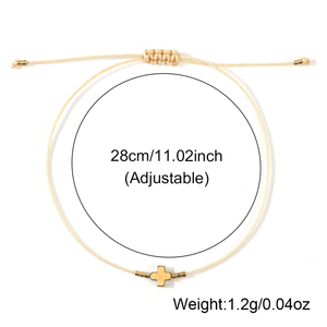 Pulsera de Cruz <span class=keywords><strong>para</strong></span> <span class=keywords><strong>Bautizo</strong></span> Go2boho, Cruz de Metal Dorado con Cordón Colorido, Regalo de Joyería Religiosa <span class=keywords><strong>para</strong></span> <span class=keywords><strong>Bautizo</strong></span> de Bebé - Product Image 5