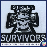 Punk Borduurwerk Patches Sequence Grote Ijzeren Raider Op Konijn Voor Kleding Bladerdeeg Patch Rubber Logo