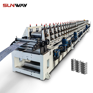 Máquina de fabricación de estantes de almacenamiento, estantes de mercado de almacén, estante de almacenamiento, máquina formadora de rollos de perfil de acero pilar vertical - Product Image 1