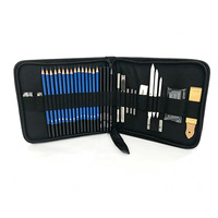 Kit de Dibujo de 33 Piezas, Lápices de Grafito y Carbón, para Artistas Principiantes, Material de Madera Ecológico, Bolsa de Nailon, Herramientas de Arte y Pintura