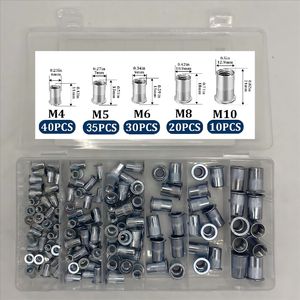 Kit de rivets et d'écrous métriques M4 M5 M6 M8 M10 en acier, 135 pièces, pour l'industrie de la construction - Product Image 1