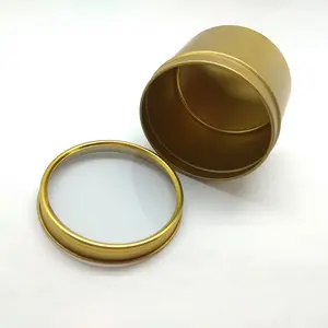 4oz 8oz high quality GOLD window lid packaging metal tin box