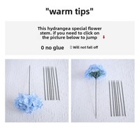 D213 Grosir Bunga Hydrangea Buatan 17cm 54 Kelopak, Laris Manis, Hydrangea Sutra Mekar Penuh-Tanpa Tangkai Bunga