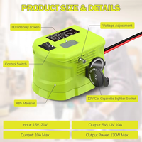 Convertisseur abaisseur de tension 18V vers 12V pour adaptateur de batterie Ryobi 18V, transformateur réducteur de tension avec allume-cigare