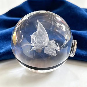 Populaire 50mm 80mm Cristal K9 fait main Haunter Pokeball 3D LED Gravure laser Design animé Boîte cadeau - Product Image 2