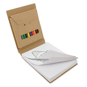 Crayons de couleur écologiques créatifs avec logo OEM promotionnel, 2 en 1, 12 pièces, bloc-notes, notes, jeu de dessin DIY pour enfants - Product Image 5