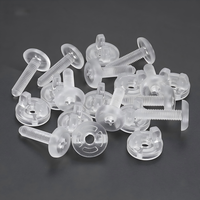 Tornillo de mariposa M5*15 M5*22 M5*30 de plástico acrílico transparente para soporte de exhibición, tornillo Chicago para material de oficina
