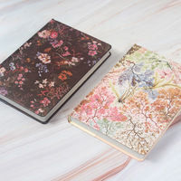 Couverture rigide rétro plante fleur couleur pages intérieures couverture rigide carnet de notes carnets