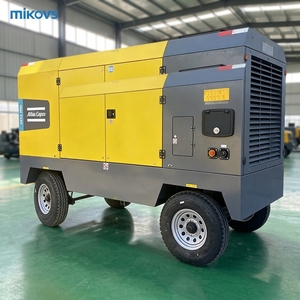 Compresseur d'air diesel à vis 8 bars 185 CFM, unité mobile sur roues, refroidissement par air pour la construction routière et les opérations de démolition - Product Image 1