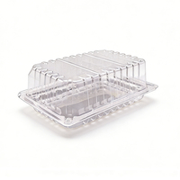 Conteneur alimentaire jetable transparent en PET avec grille de drainage pour la vente en gros, idéal pour l'emballage et la présentation de légumes, fruits et fruits de mer à emporter